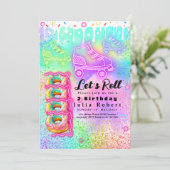 Rolschaatsen dessert donuts Verjaardag KLEURRIJK Kaart (Staand voorkant)