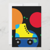 Rolschaatsen disco Verjaardagsfeestuitnodigingen Kaart (Achterkant)