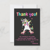 Rolschaatsen eenhoorn verjaardag bedankkaart (Voorkant)