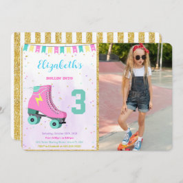 Rolschaatsen foto uitnodiging