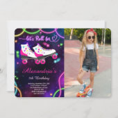 Rolschaatsen foto uitnodiging (Voorkant)