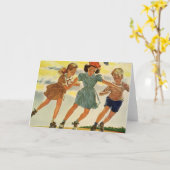 Rolschaatsen Fun Kinderen Jongens en Meisjes Kaart (Gele Bloem)