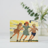  Rolschaatsen Fun Kinderen Jongens en Meisjes Kaart (Staand voorkant)