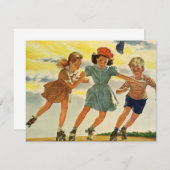  Rolschaatsen Fun Kinderen Jongens en Meisjes Kaart (Voorkant / Achterkant)