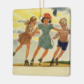  Rolschaatsen Fun Kinderen Jongens en Meisjes Keramisch Ornament (Links)