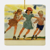  Rolschaatsen Fun Kinderen Jongens en Meisjes Keramisch Ornament (Achterkant)