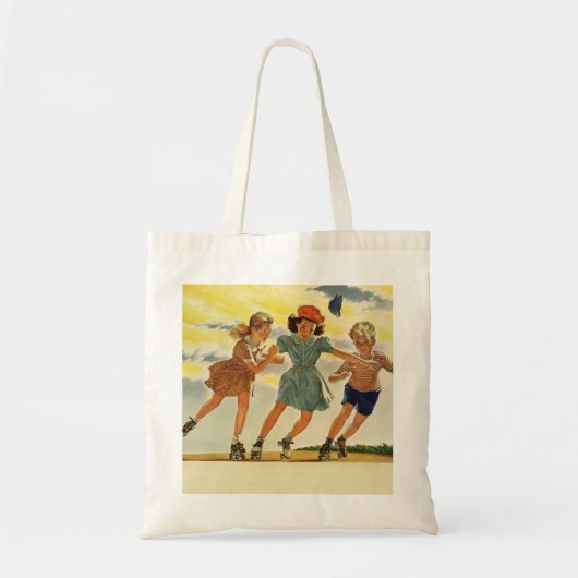 Rolschaatsen Fun Kinderen Jongens en Meisjes Tote Bag (Voorkant)