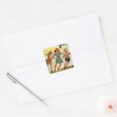  Rolschaatsen Fun Kinderen Jongens en Meisjes Vierkante Sticker (Envelop)