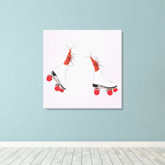 Rolschaatsen garnalen kunst aan de muur canvas afdruk (Insitu (Houten vloer))