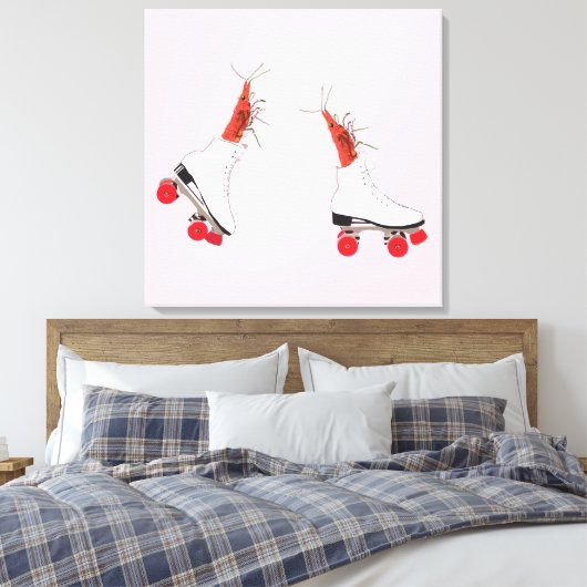 Rolschaatsen garnalen kunst aan de muur canvas afdruk (Insitu (Slaapkamer))