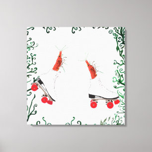 Rolschaatsen garnalen kunst aan de muur canvas afdruk