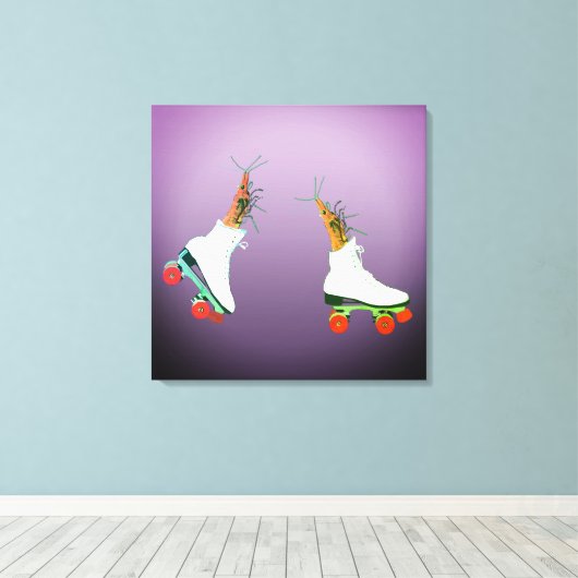 Rolschaatsen garnalen kunst aan de muur canvas afdruk (Insitu (Houten vloer))