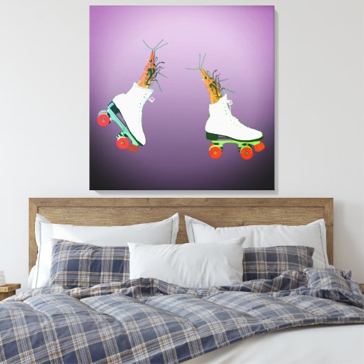 Rolschaatsen garnalen kunst aan de muur canvas afdruk (Insitu (Slaapkamer))