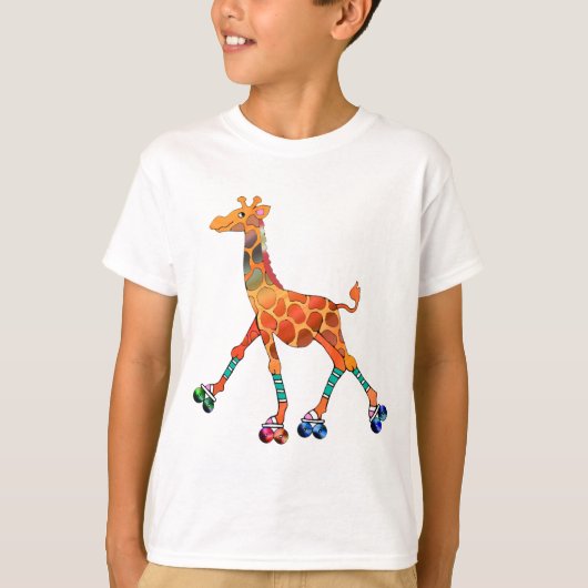 Rolschaatsen Giraffe T-shirt (Voorkant)