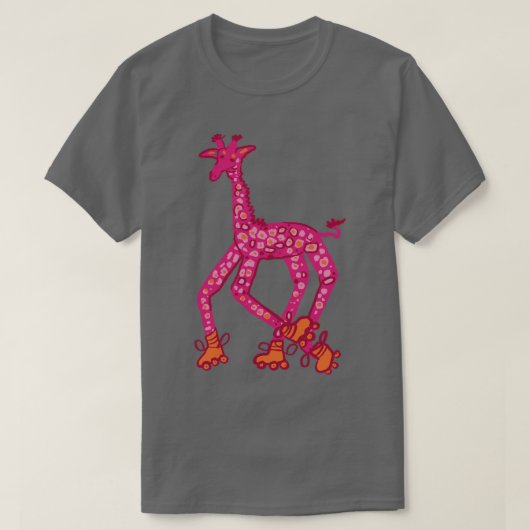 Rolschaatsen giraffe t-shirt (Design voorkant)