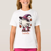 Rolschaatsen Halloween Schattige Ghost gepersonali T-shirt (Voorkant)