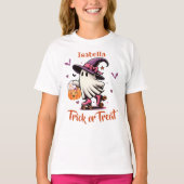 Rolschaatsen Halloween Schattigee Ghost Trick or t T-shirt (Voorkant)