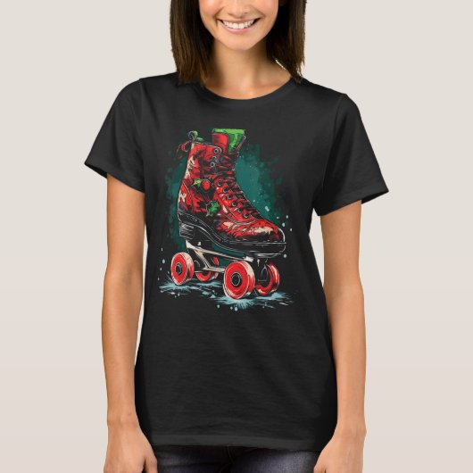 Rolschaatsen Kerst Graphic T - shirts voor Mannen (Voorkant)
