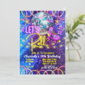 Rolschaatsen Let's Roll Disco Neon Pink Glow Kaart (Staand voorkant)