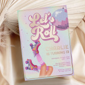 Rolschaatsen Leuk Retro Kids Verjaardagsfeest Folie Uitnodiging