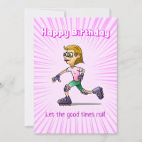 Rolschaatsen meisje roze verjaardag