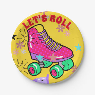 Rolschaatsen Meisjes Regenboog Neon Verjaardagsfee Papieren Bordje