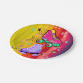 Rolschaatsen Meisjes Regenboog Neon Verjaardagsfee Papieren Bordje (Gekanteld)