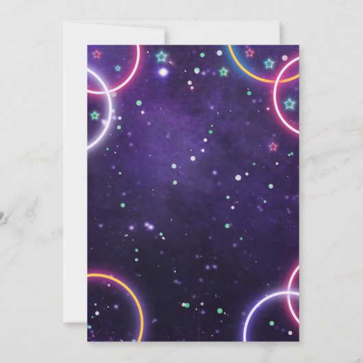 Rolschaatsen Neon Verjaardag Meisje Glow Kaart (Achterkant)