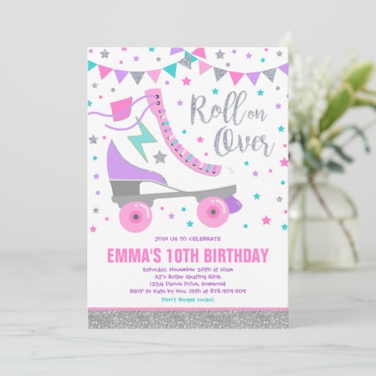 Rolschaatsen op zaterdag kaart (Staand voorkant)