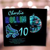 Rolschaatsen Party Boys Neon Glow Verjaardag Kaart