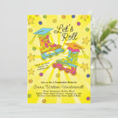 Rolschaatsen Roller Blade Graduation Party Kaart (Staand voorkant)