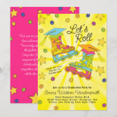 Rolschaatsen Roller Blade Graduation Party Kaart (Voorkant / Achterkant)