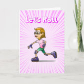 Rolschaatsen Roze Verjaardagsfeest (Voorkant)