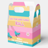 Rolschaatsen schaats retro regenboog Verjaardag Bedankdoosjes (Geopend)