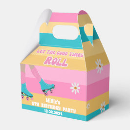 Rolschaatsen schaats retro regenboog Verjaardag Bedankdoosjes