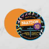 Rolschaatsen SCHAATS Verjaardagsfeestuitnodiging Kaart (Voorkant / Achterkant)