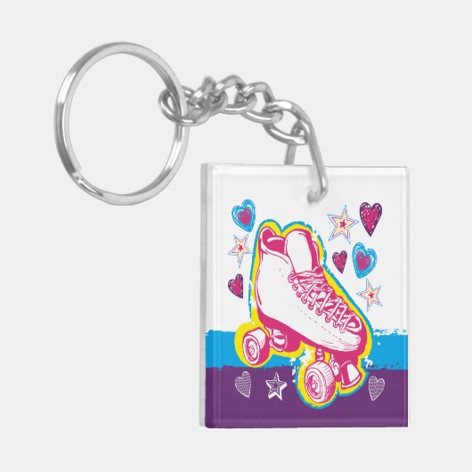 Rolschaatsen Sleutelhanger Roller Rink Schaats Par (Voorkant Links)