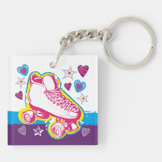 Rolschaatsen Sleutelhanger Roller Rink Schaats Par (Achterkant)