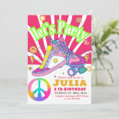 Rolschaatsen Sneaker Verjaardag KLEURRIJKE Retro Kaart (Staand voorkant)