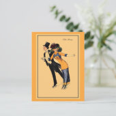  rolschaatsen van 1900, gerestaureerd geïllustreer briefkaart (Staand voorkant)