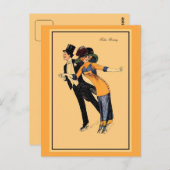  rolschaatsen van 1900, gerestaureerd geïllustreer briefkaart (Voorkant / Achterkant)