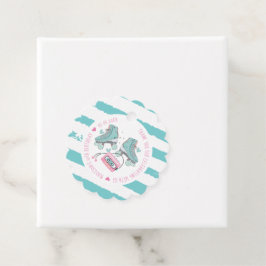Rolschaatsen Verjaardag Pastel Dank u Bedankjes Labels
