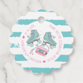 Rolschaatsen Verjaardag Pastel Dank u Bedankjes Labels (Voorkant)