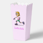 Rolschaatsen verjaardag roze bedankdoosjes (Voorkant)