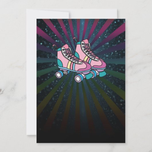 Rolschaatsen verjaardag uitnodiging - Meisje (Achterkant)