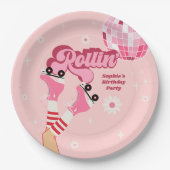 Rolschaatsen Verjaardagsfeest Ronde papieren Borde Papieren Bordje (Voorkant)