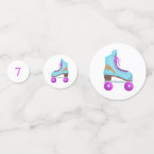 Rolschaatsen Verjaardagsfeest Roze en Goud Confetti (Voorkanten)