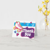 Rolschaatsen verjaardagsfeestje dank u notities (Gele Bloem)