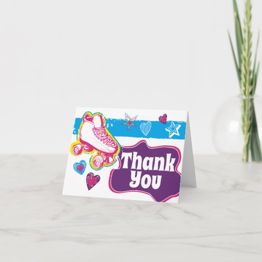Rolschaatsen verjaardagsfeestje dank u notities (Voorkant)