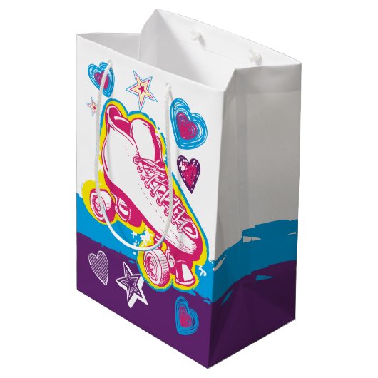 Rolschaatsen Verjaardagsfeestje Roller Rink Gift B Medium Cadeauzakje (Achterkant Gekanteld)